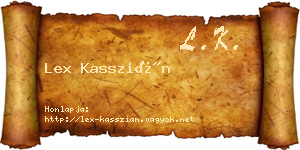 Lex Kasszián névjegykártya